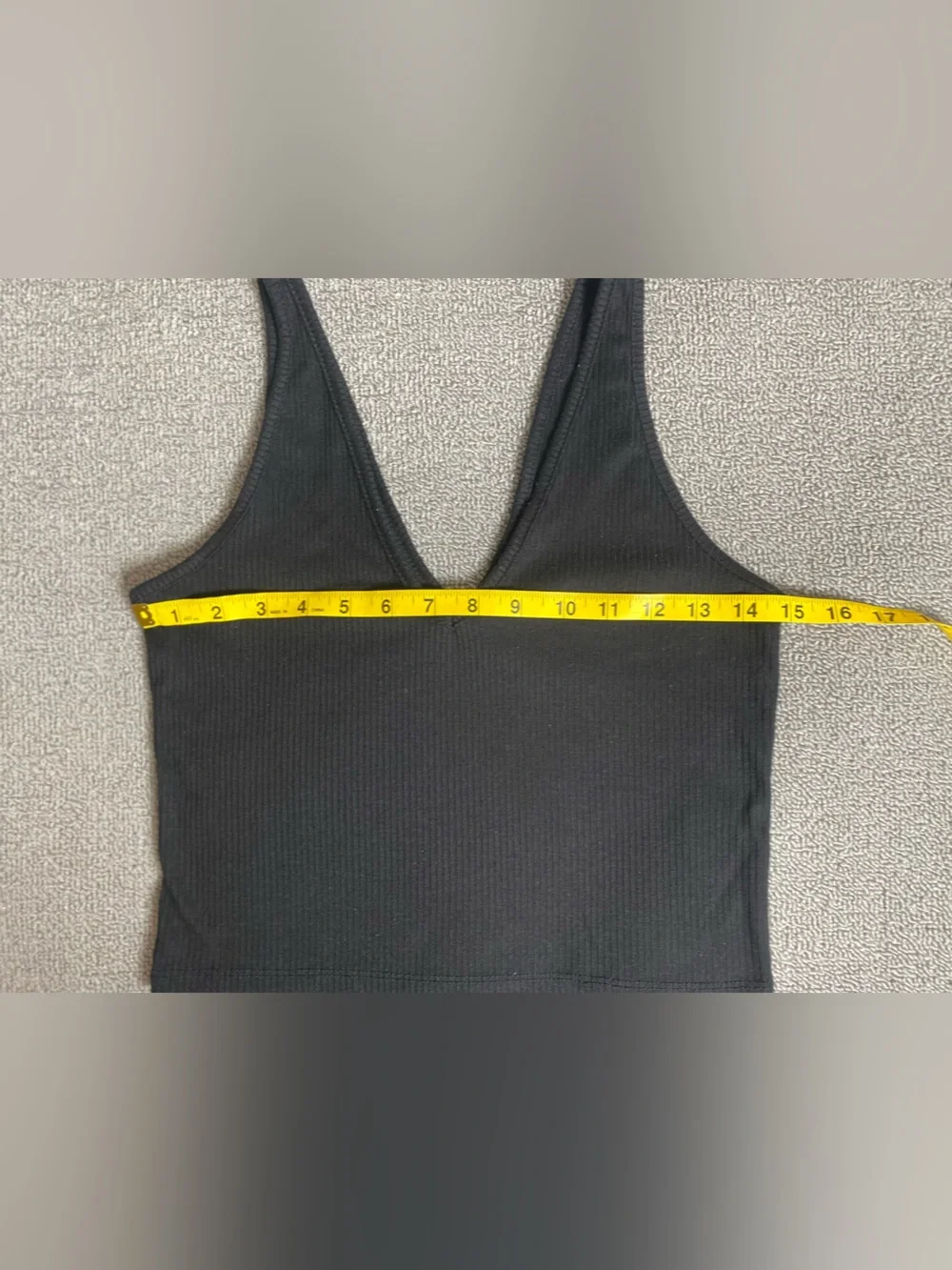 Abound Black Ribbed V-Neck Crop Top
